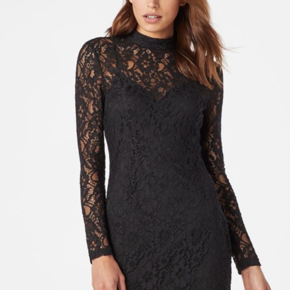 Black lace cocktail dress